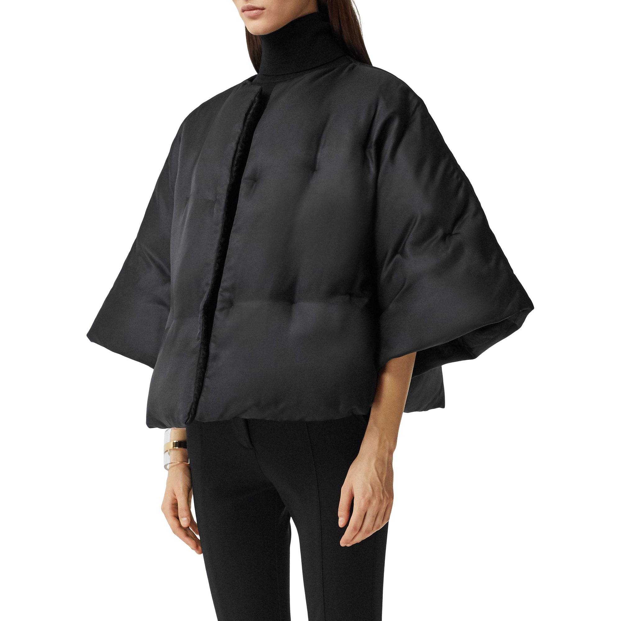 BLACK Cape doudoune en sergé de soie