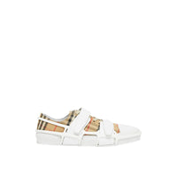 ARCHIVE BEIGE Sneakers Webb en coton Vintage Check et cuir