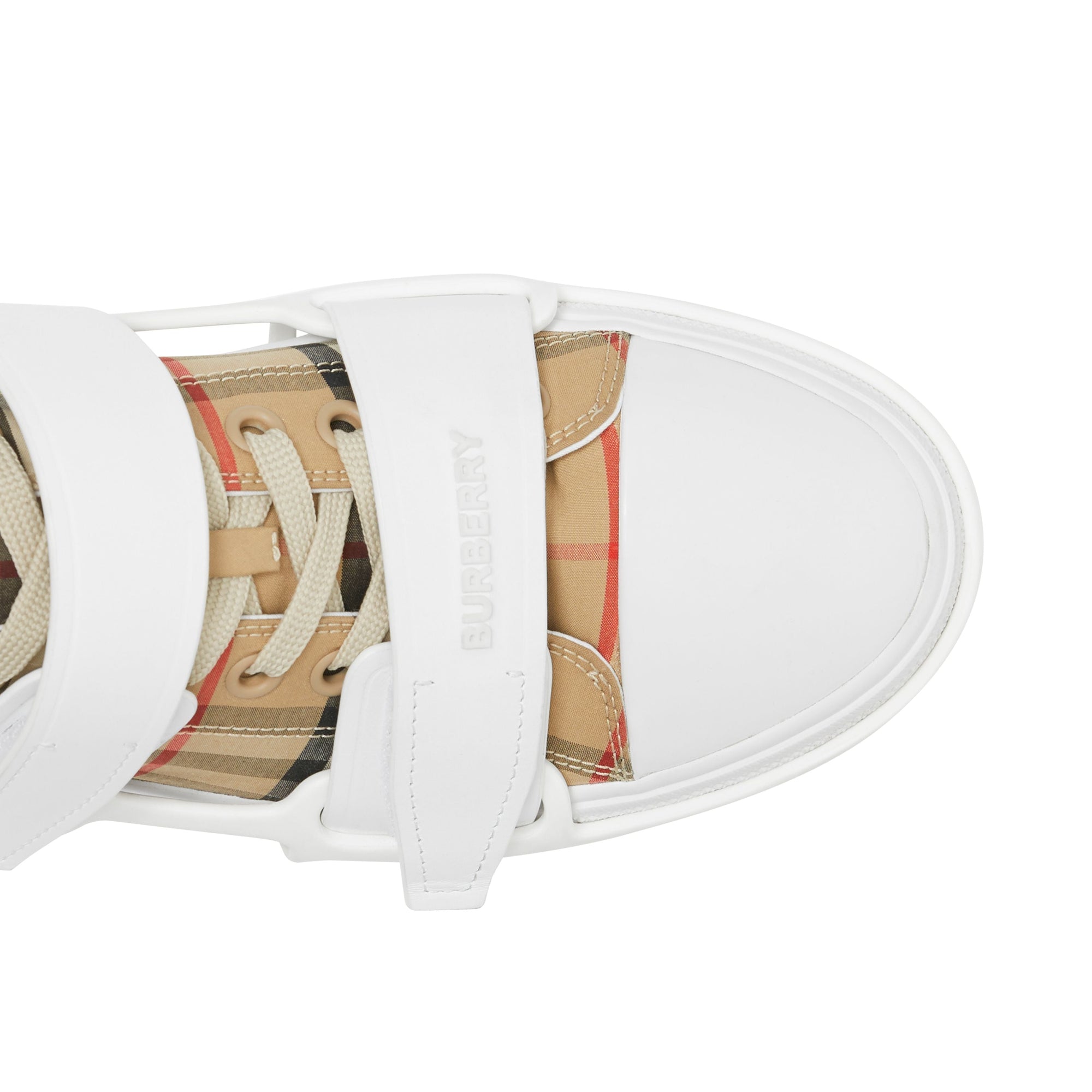 ARCHIVE BEIGE Sneakers Webb en coton Vintage Check et cuir
