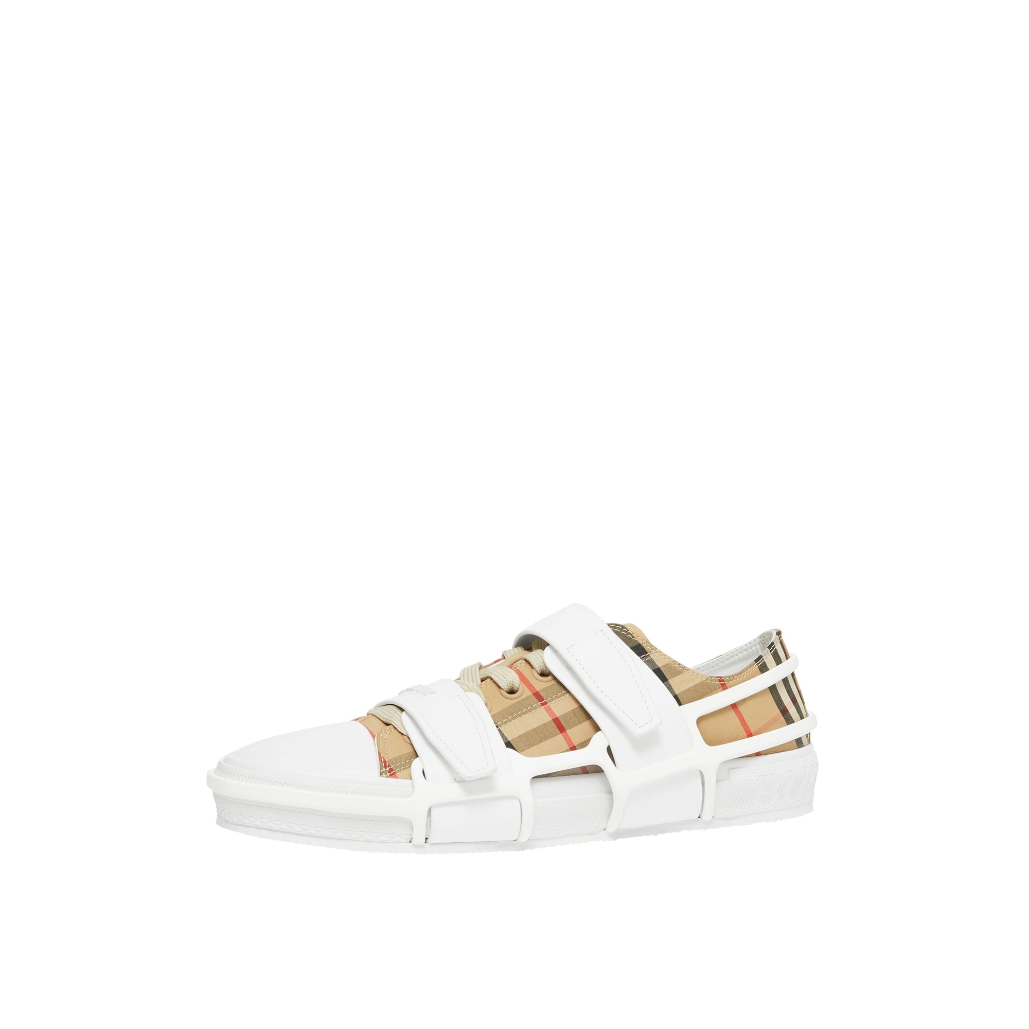 ARCHIVE BEIGE Sneakers Webb en coton Vintage Check et cuir