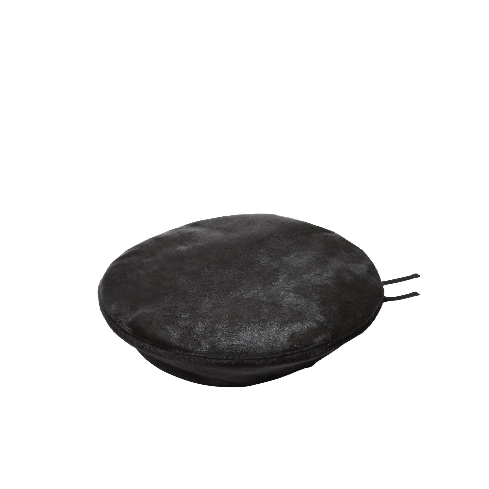 BLACK Béret oversize en poil de veau