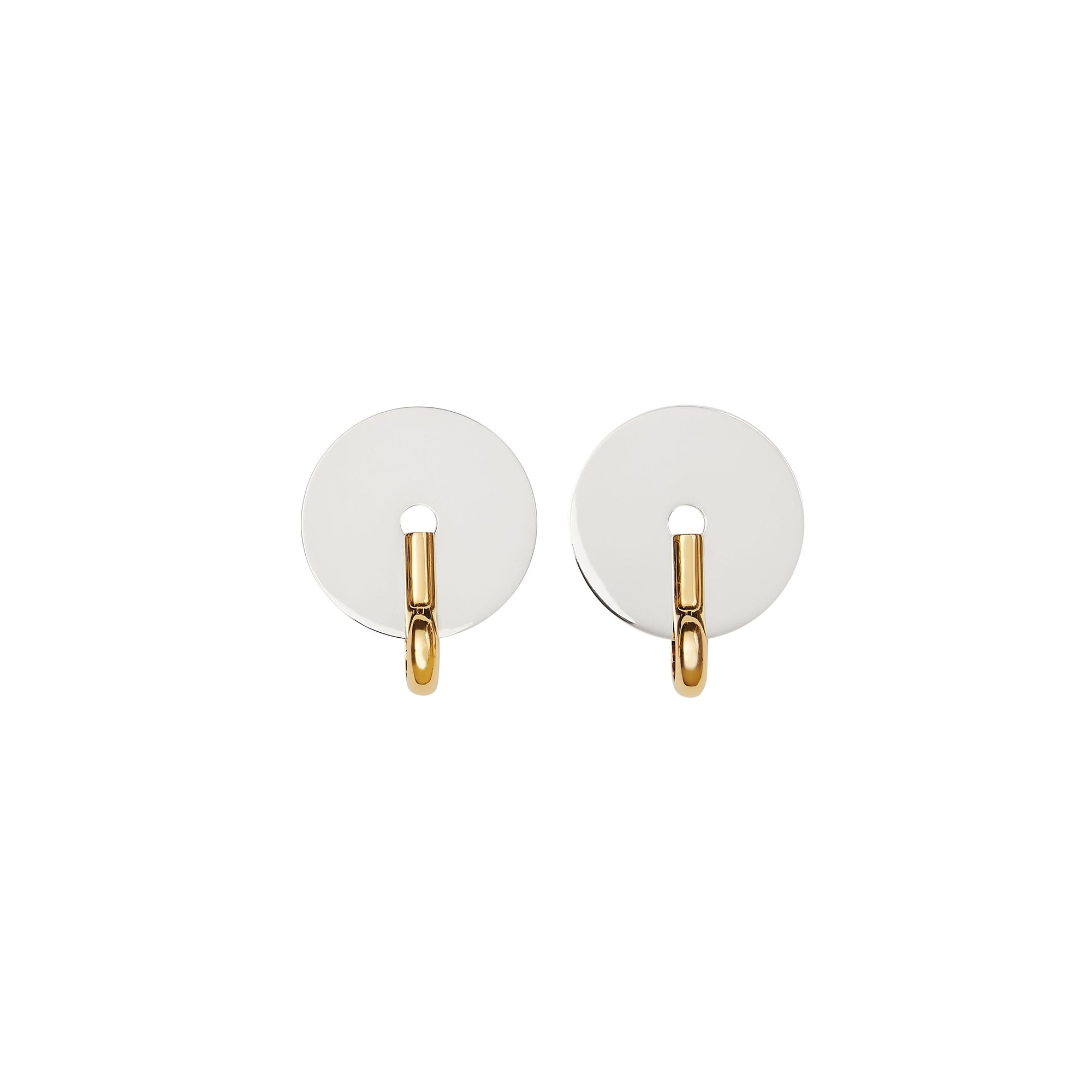 PALLADIO/LIGHT GOLD Boucles d'oreilles disque plaquées or et palladium