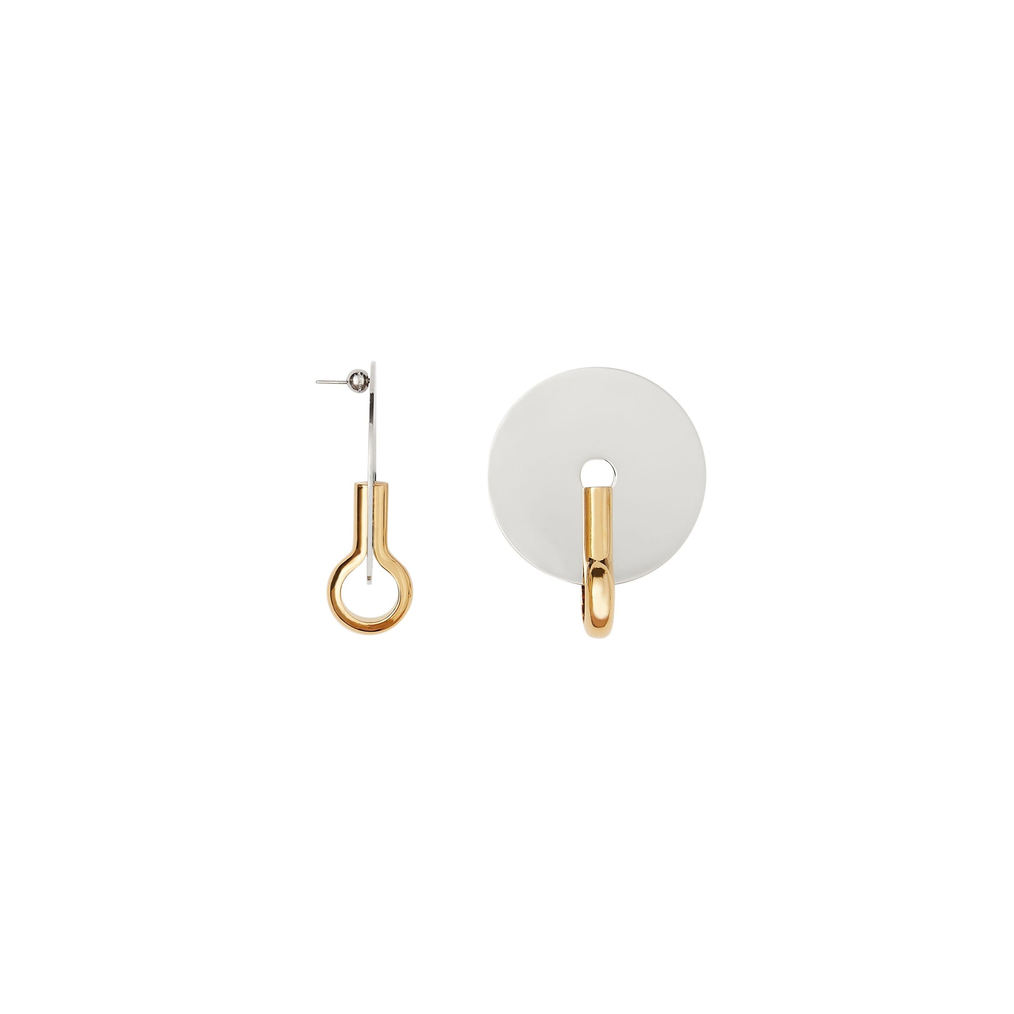 PALLADIO/LIGHT GOLD Boucles d'oreilles disque plaquées or et palladium