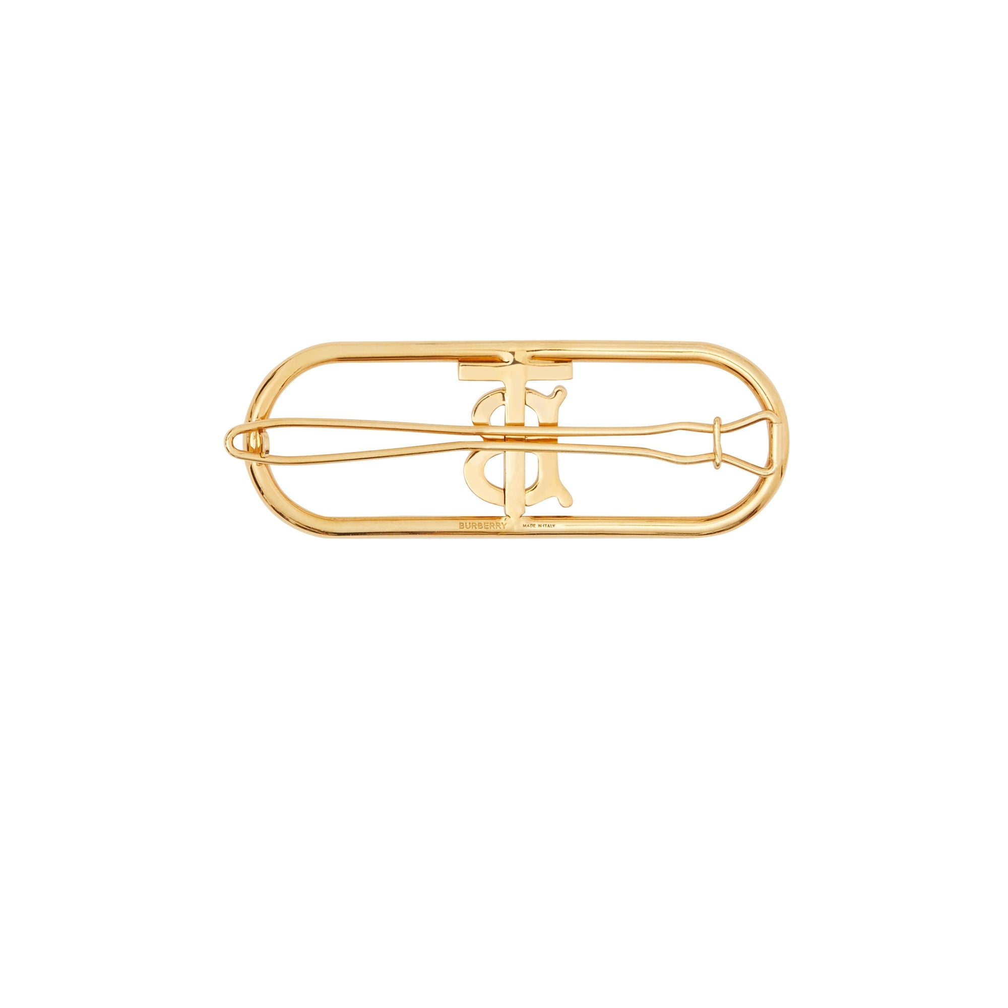 LIGHT GOLD Barrette plaquée or Monogram