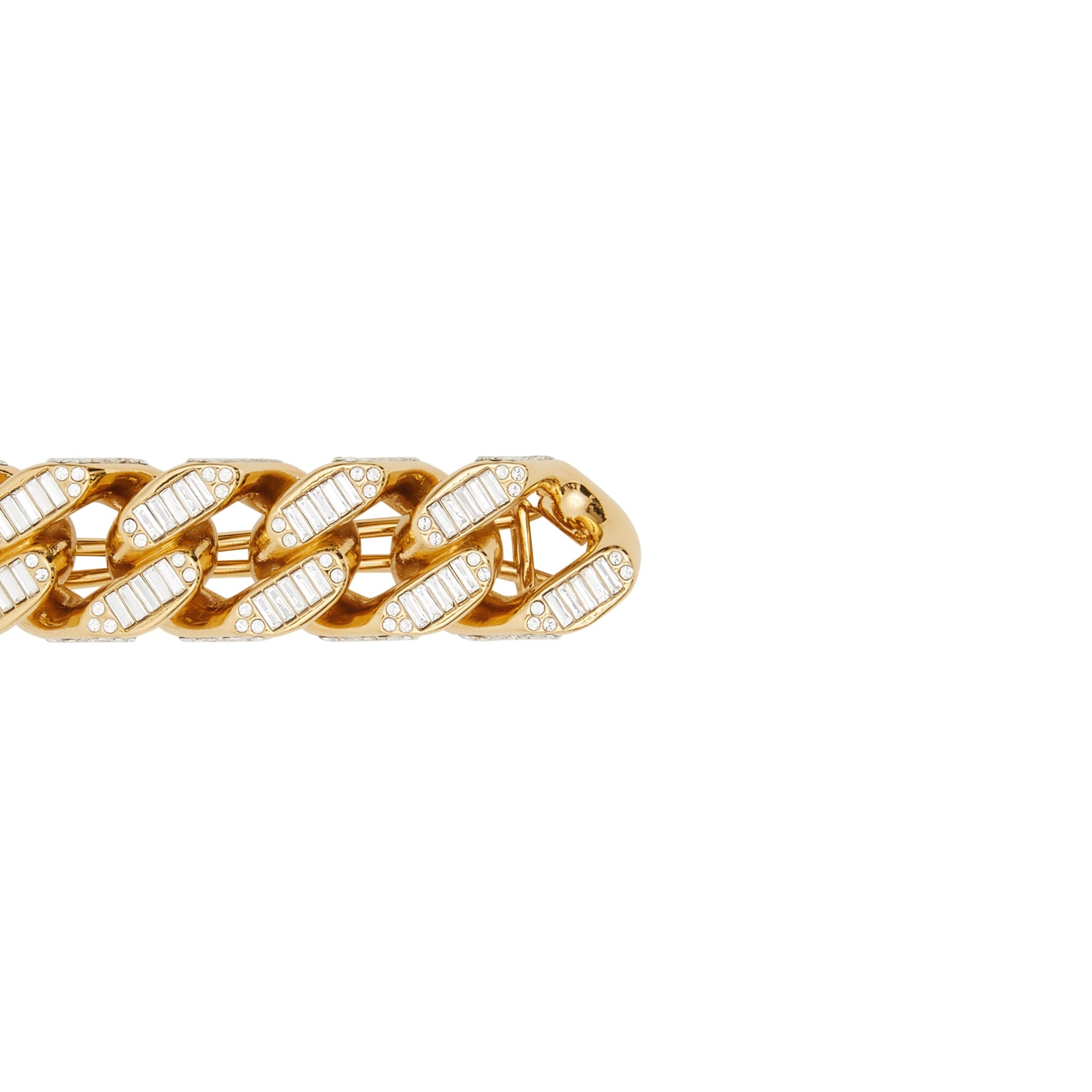LIGHT GOLD/CRYSTAL Barrette à maillons plaquée or avec cristaux