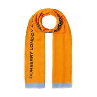 CITRUS YELLOW Écharpe légère en cachemire rayée Monogram