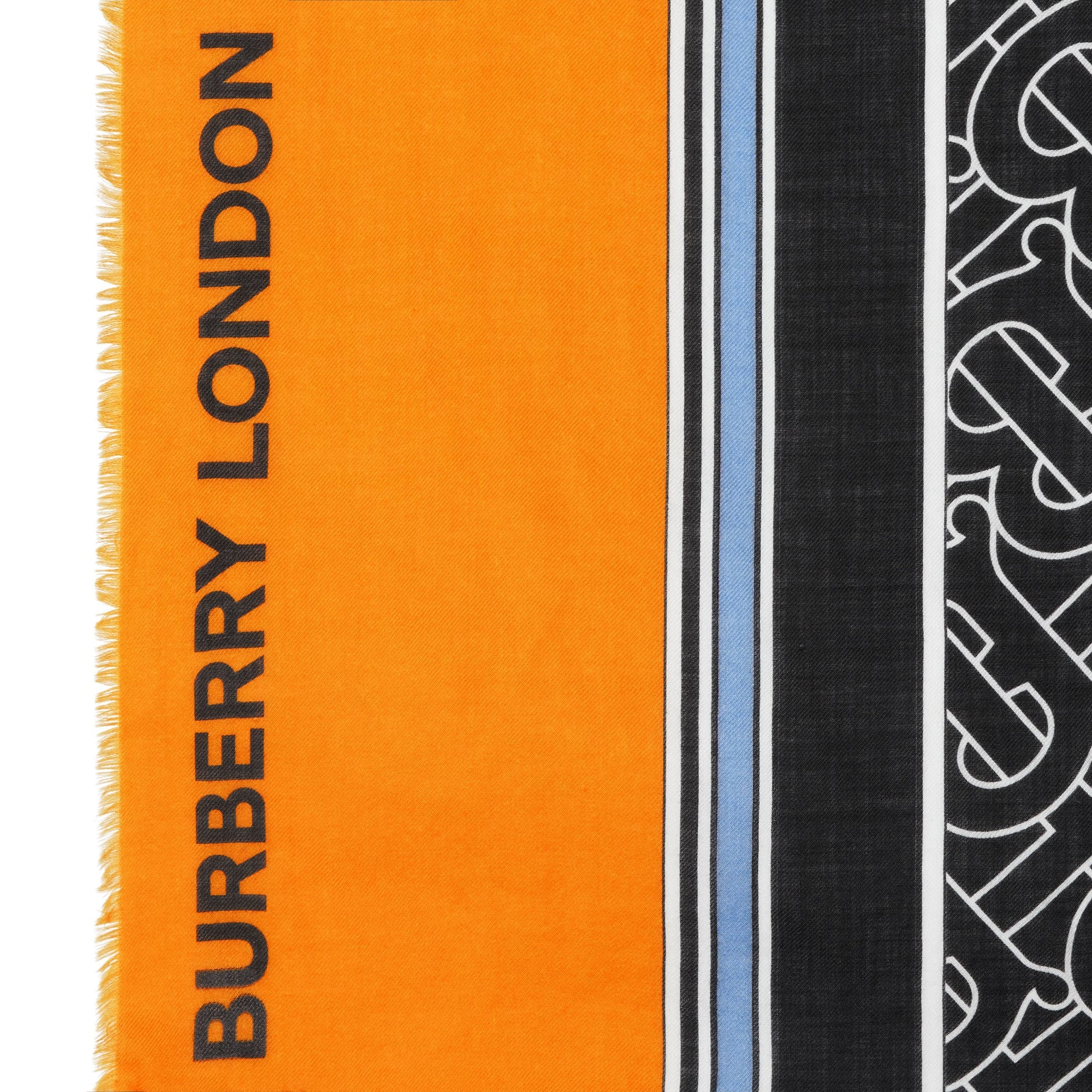 CITRUS YELLOW Écharpe légère en cachemire rayée Monogram