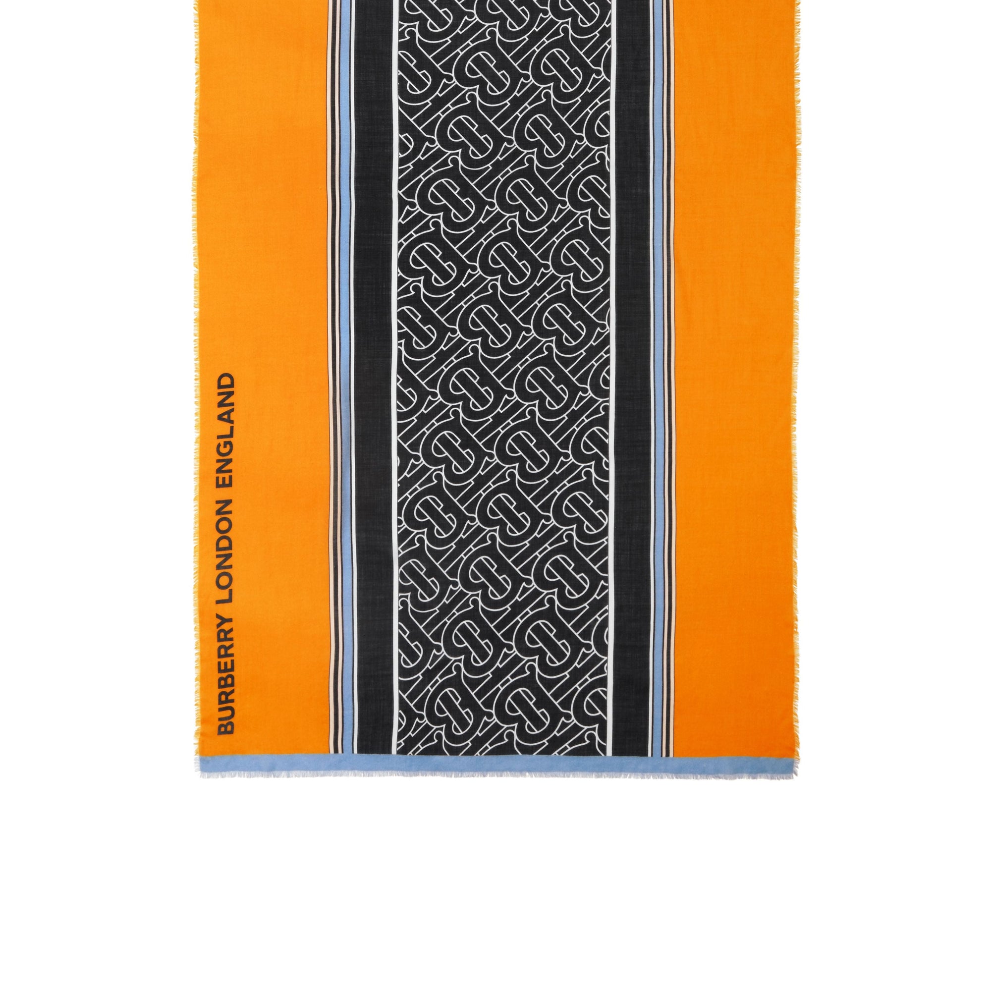 CITRUS YELLOW Écharpe légère en cachemire rayée Monogram