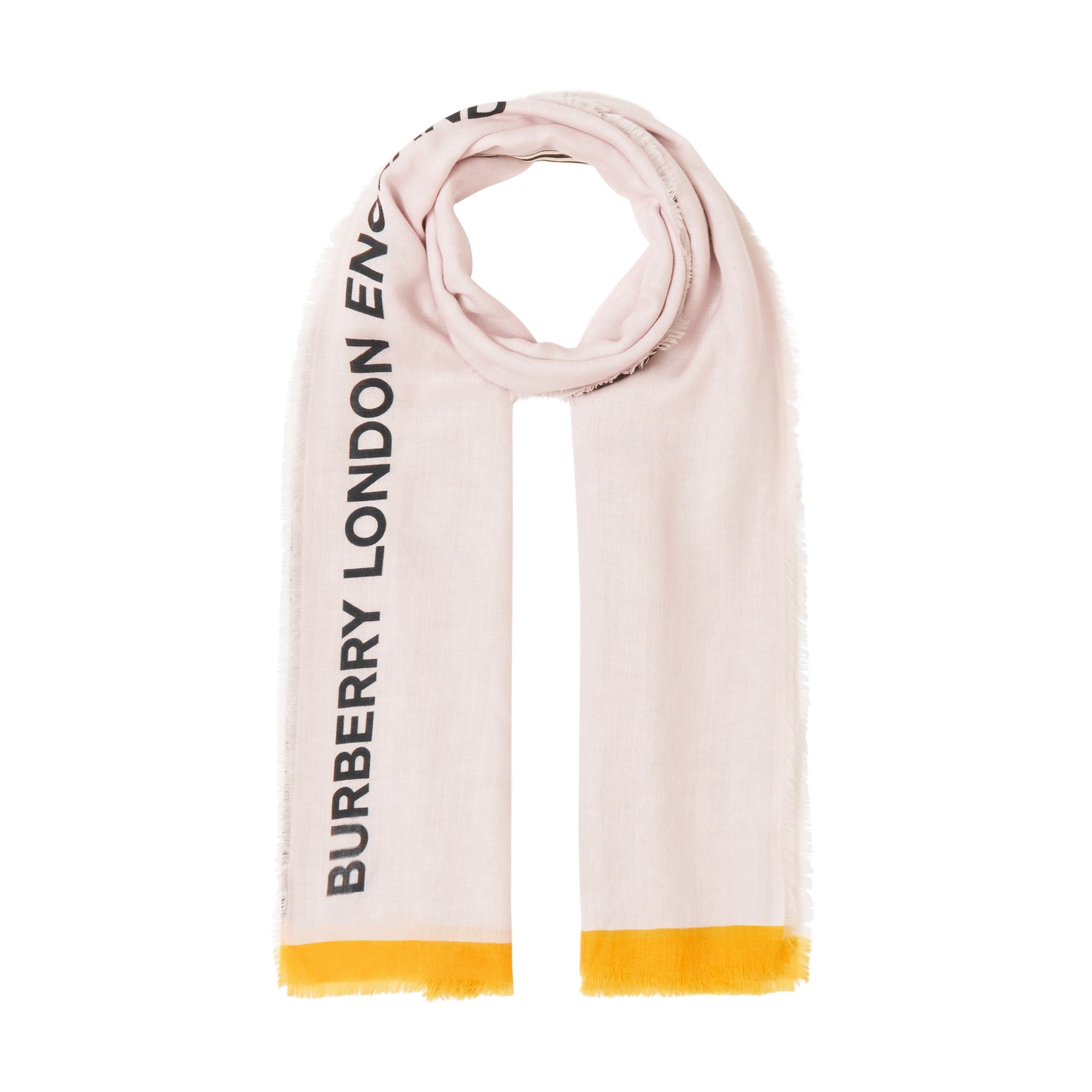 FROSTED PINK Écharpe légère en cachemire rayée Monogram