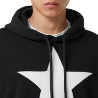 BLACK Sweat-shirt à capuche en coton à motif étoilé
