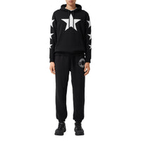 BLACK Sweat-shirt à capuche en coton à motif étoilé