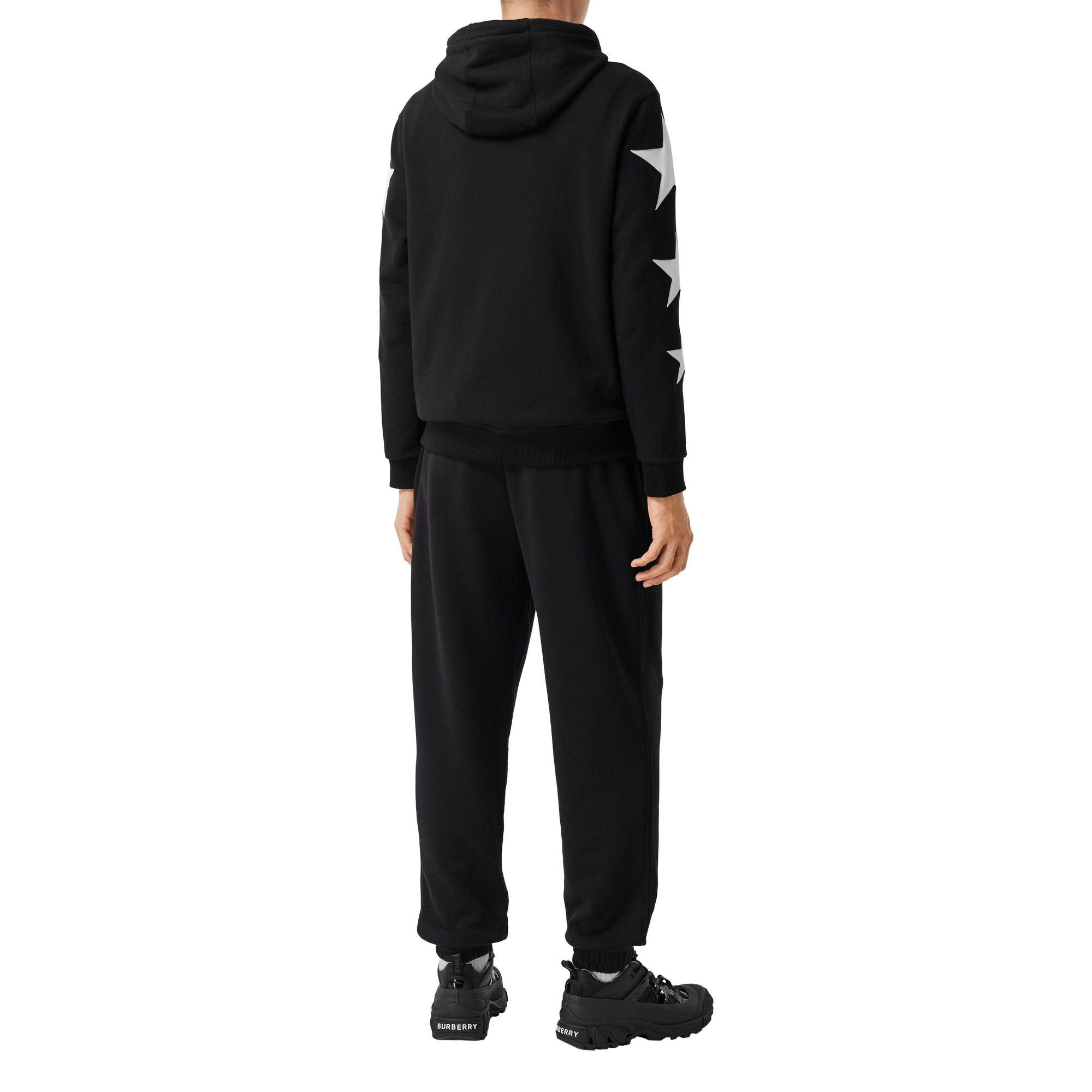 BLACK Sweat-shirt à capuche en coton à motif étoilé