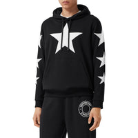 BLACK Sweat-shirt à capuche en coton à motif étoilé