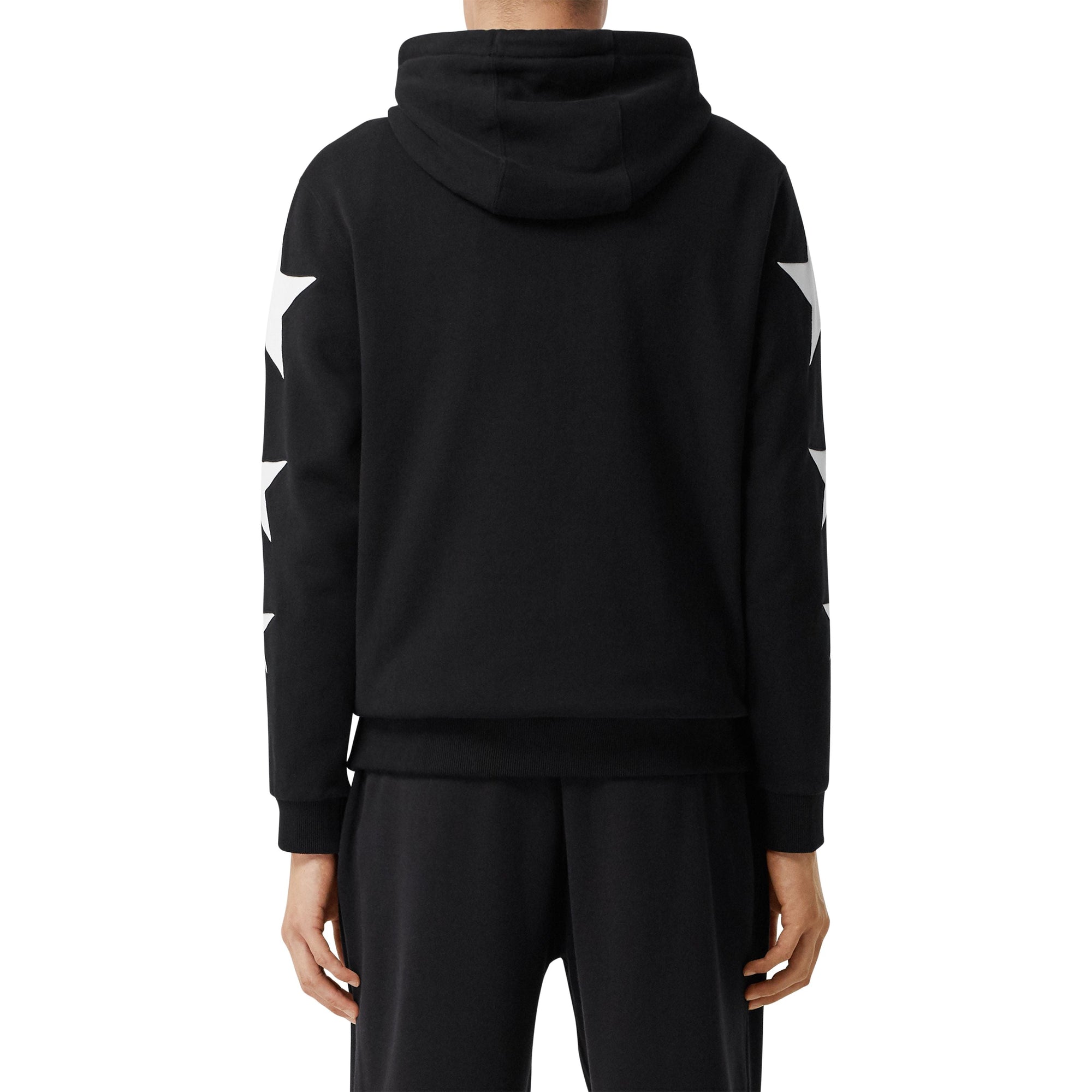 BLACK Sweat-shirt à capuche en coton à motif étoilé