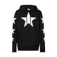 BLACK Sweat-shirt à capuche en coton à motif étoilé