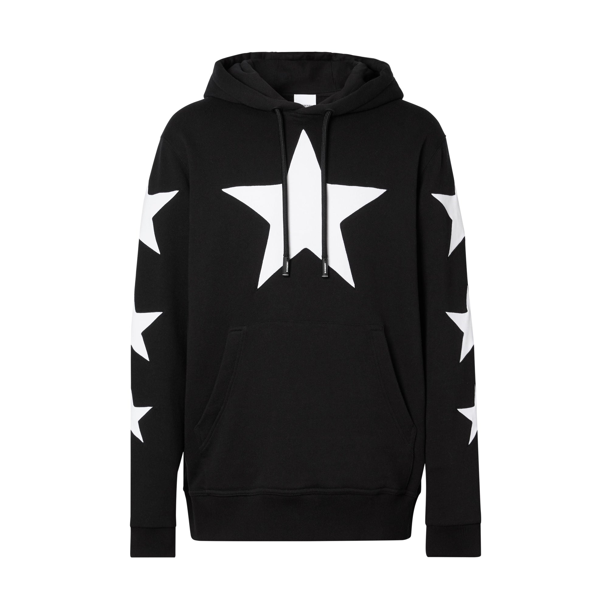 BLACK Sweat-shirt à capuche en coton à motif étoilé