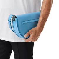 Sac olympia moyen en cuir - Bleu topaze
