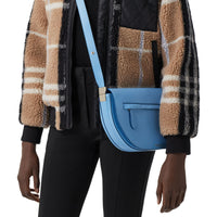 Sac olympia moyen en cuir - Bleu topaze