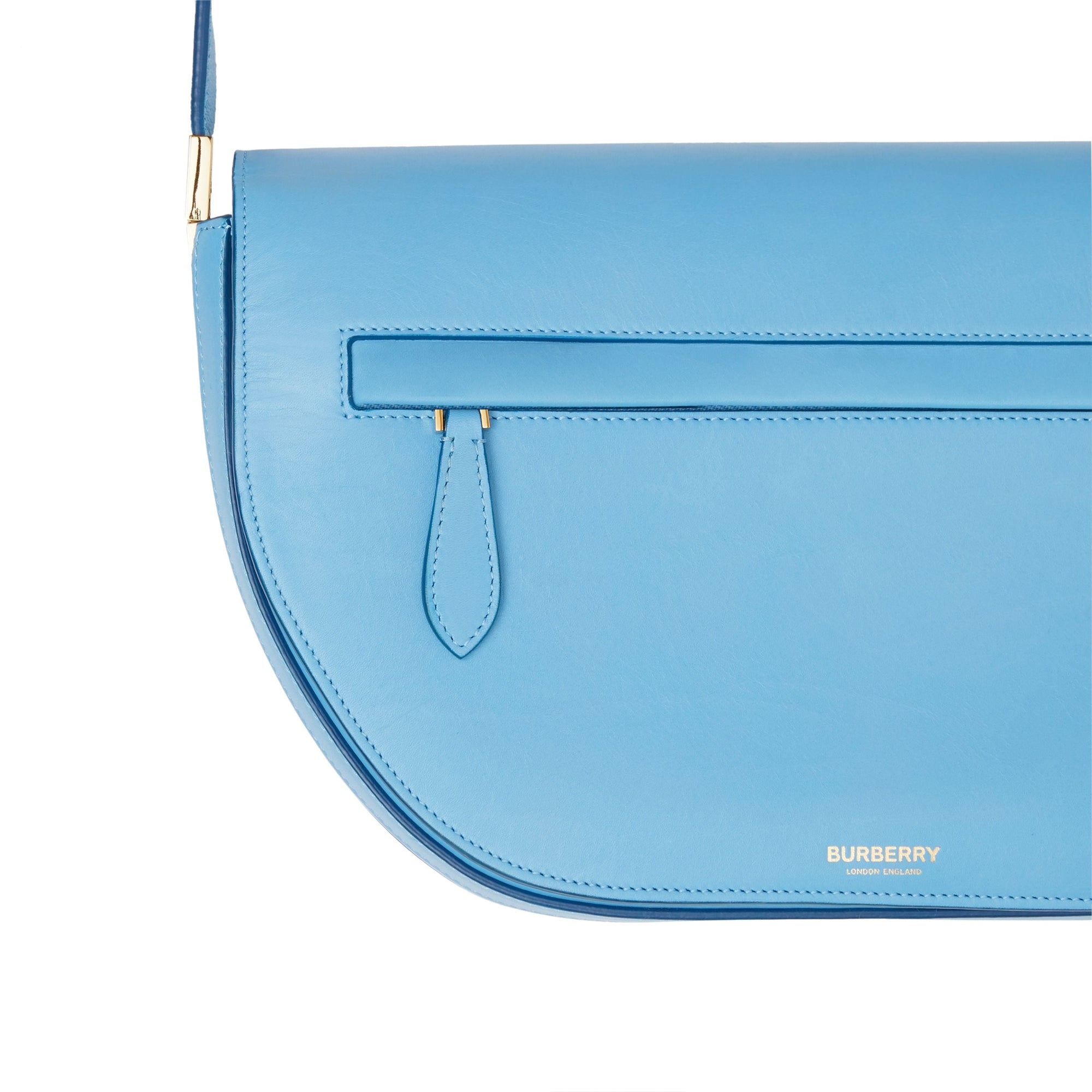 Sac olympia moyen en cuir - Bleu topaze