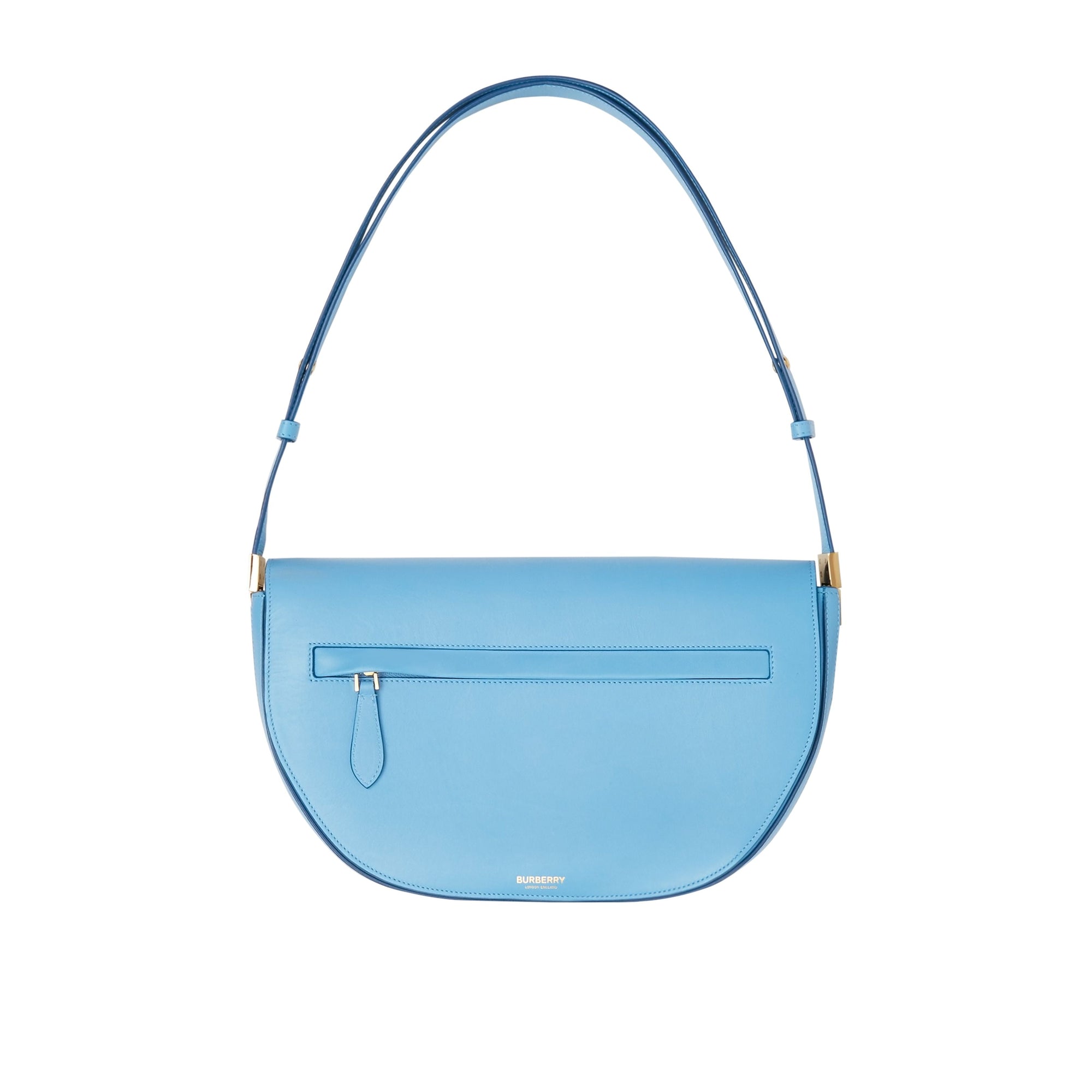 Sac olympia moyen en cuir - Bleu topaze