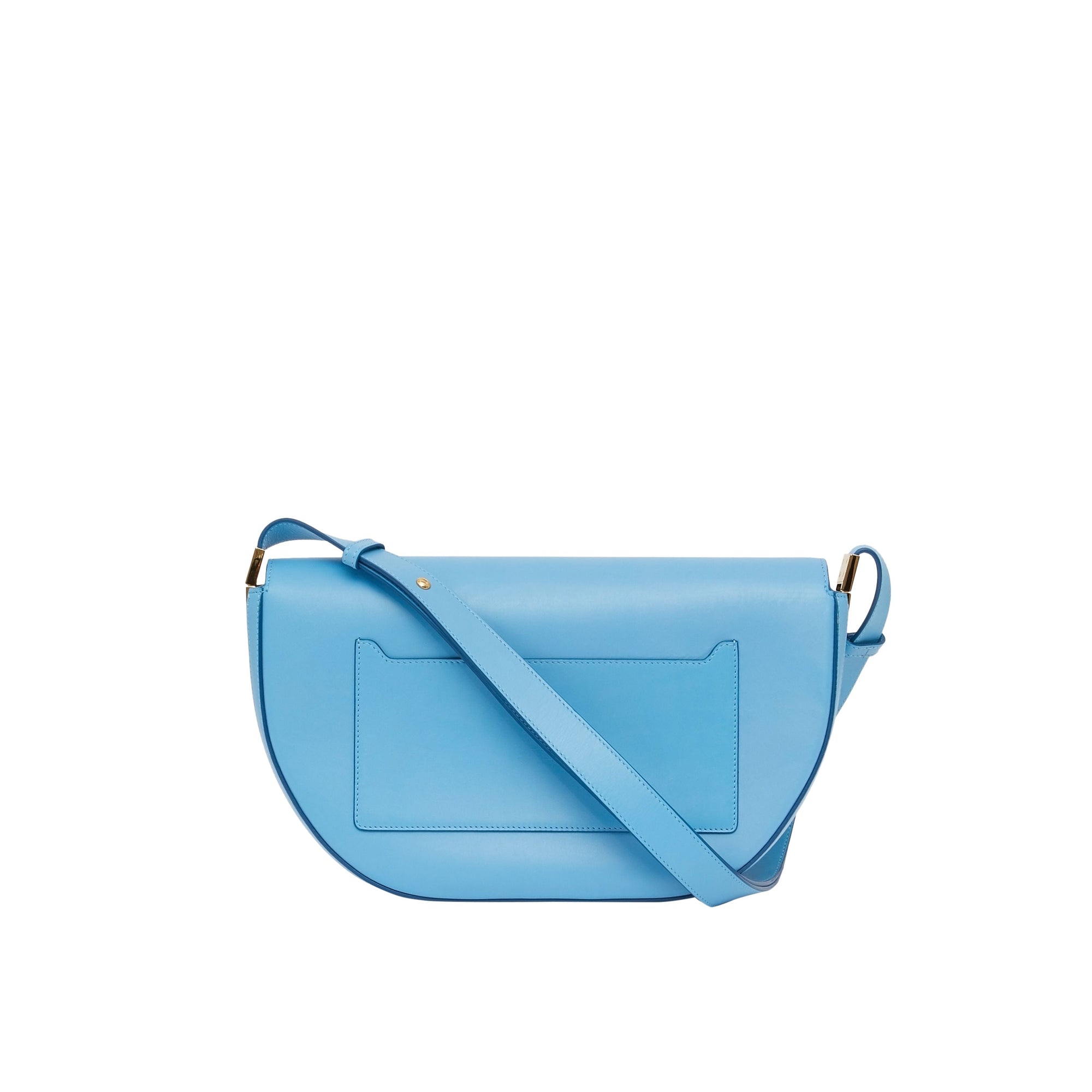 Sac olympia moyen en cuir - Bleu topaze