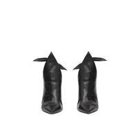 BLACK Mules à bout pointu en cuir avec nœud