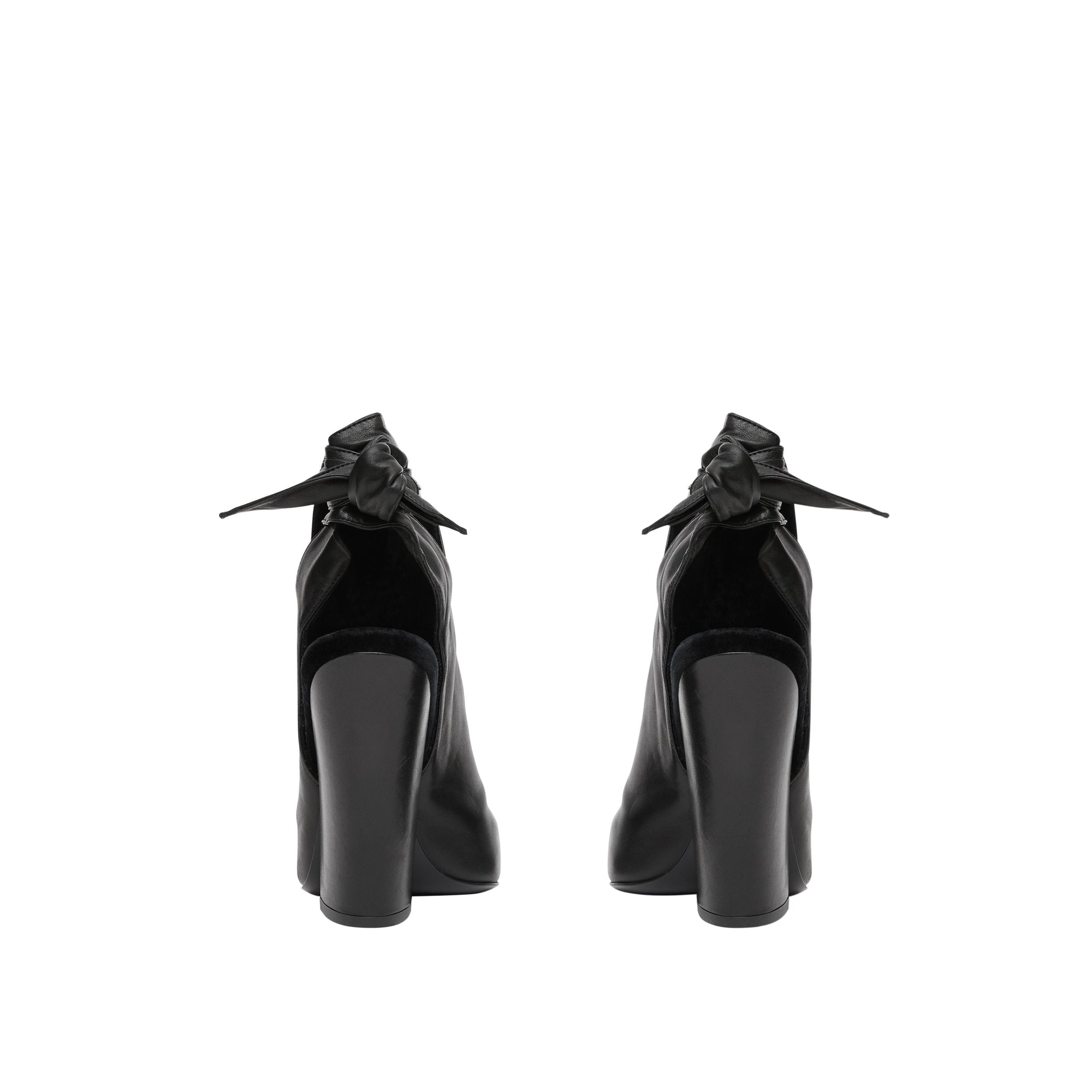 BLACK Mules à bout pointu en cuir avec nœud