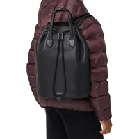BLACK Sac à dos en cuir avec cordon de serrage