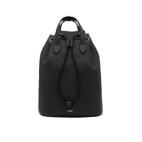 BLACK Sac à dos en cuir avec cordon de serrage