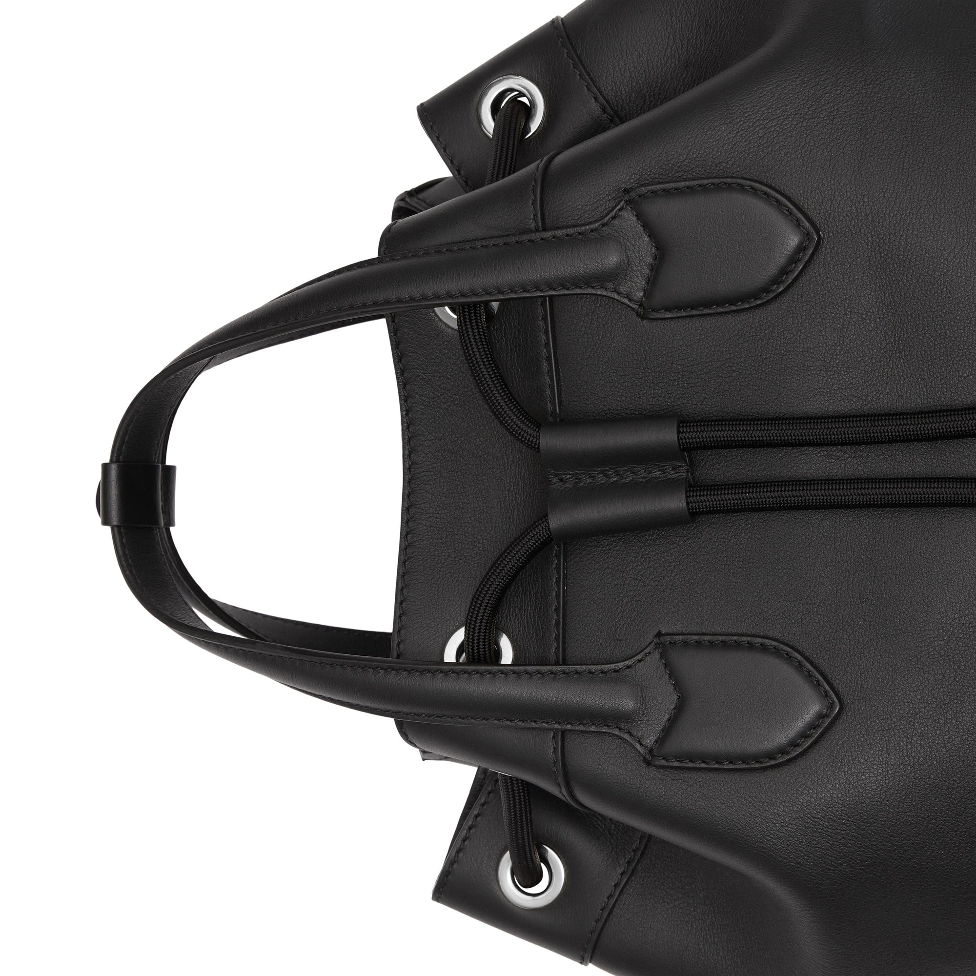 BLACK Sac à dos en cuir avec cordon de serrage