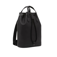 BLACK Sac à dos en cuir avec cordon de serrage