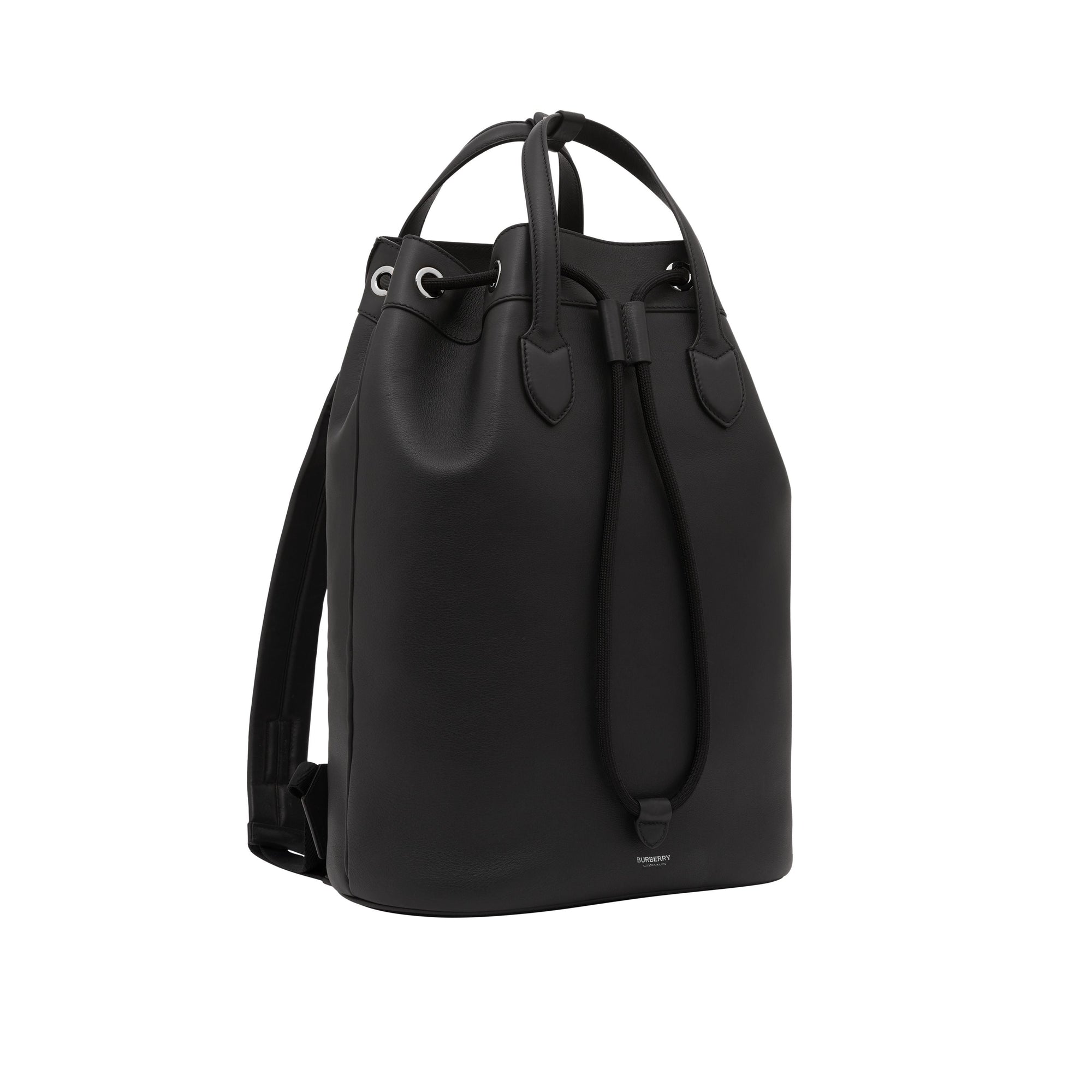 BLACK Sac à dos en cuir avec cordon de serrage