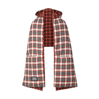 BRIGHT RED Poncho doudoune réversible en coton tartan