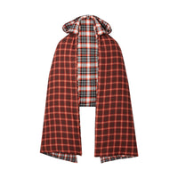 BRIGHT RED Poncho doudoune réversible en coton tartan