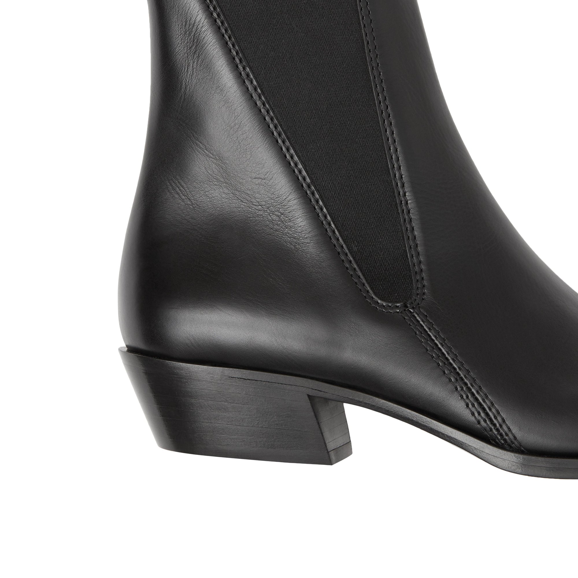BLACK Bottines Chelsea à bout pointu en cuir
