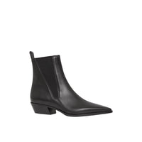 BLACK Bottines Chelsea à bout pointu en cuir