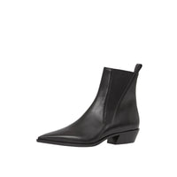 BLACK Bottines Chelsea à bout pointu en cuir