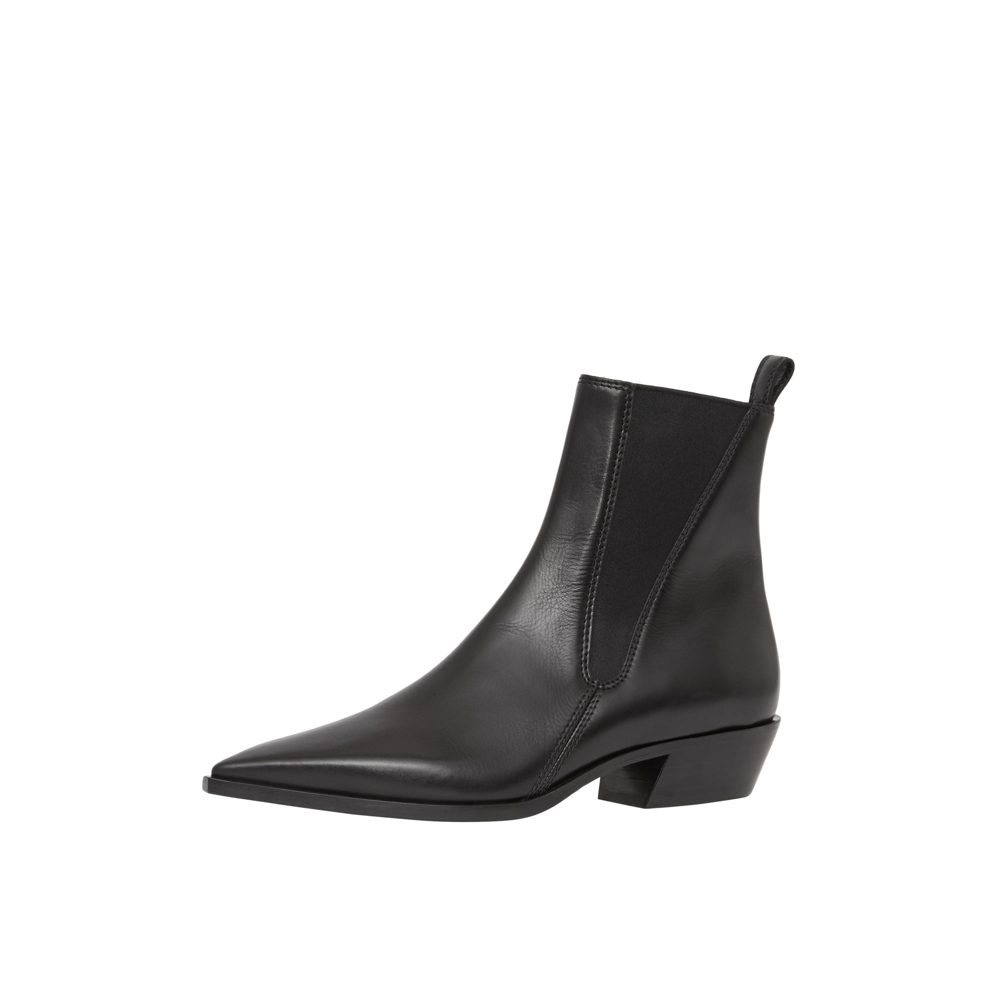 BLACK Bottines Chelsea à bout pointu en cuir