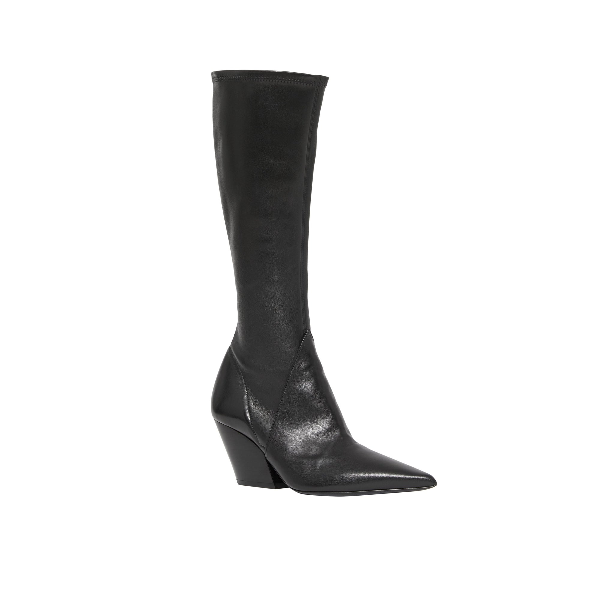 BLACK Bottes hautes à panneaux en cuir d'agneau