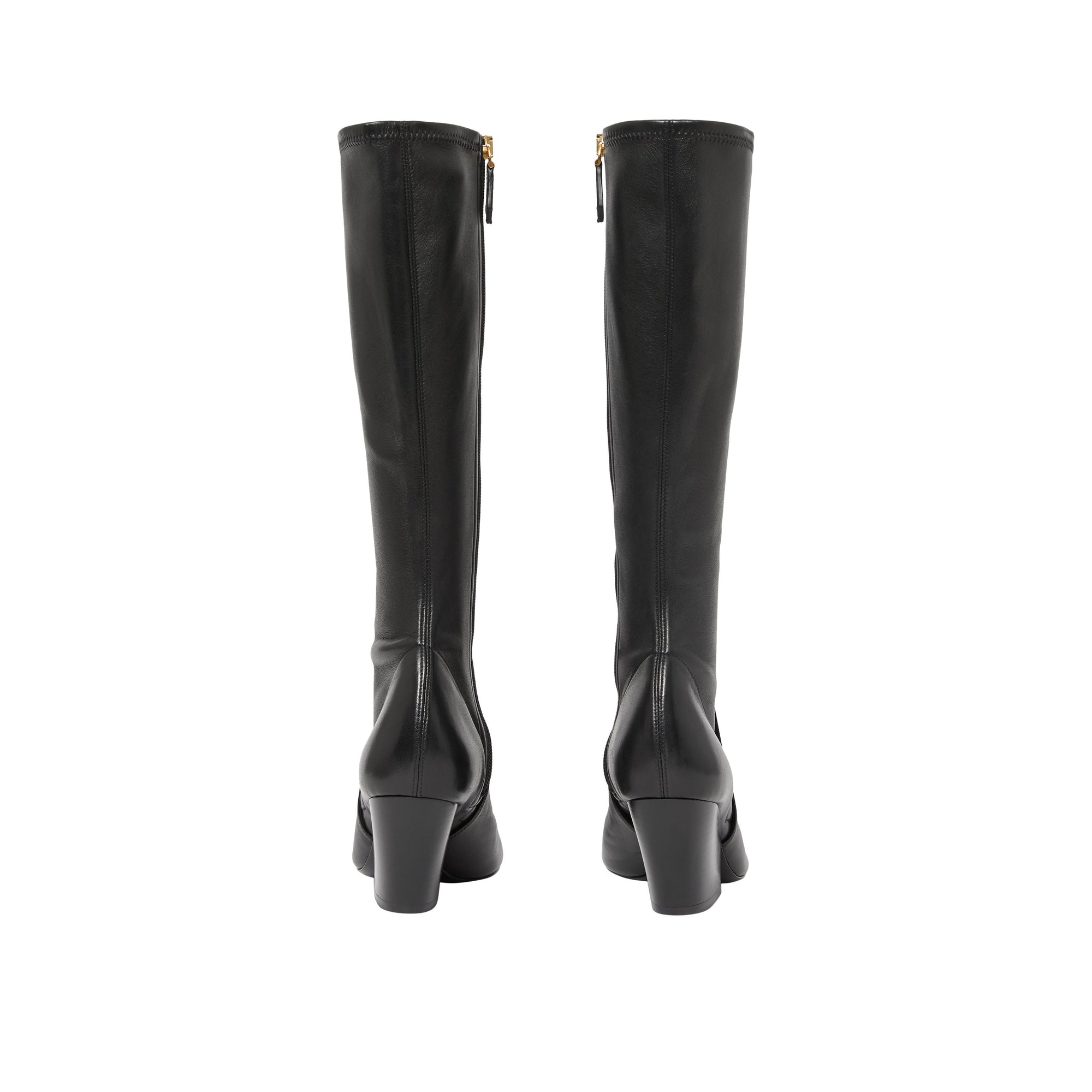 BLACK Bottes hautes à panneaux en cuir d'agneau