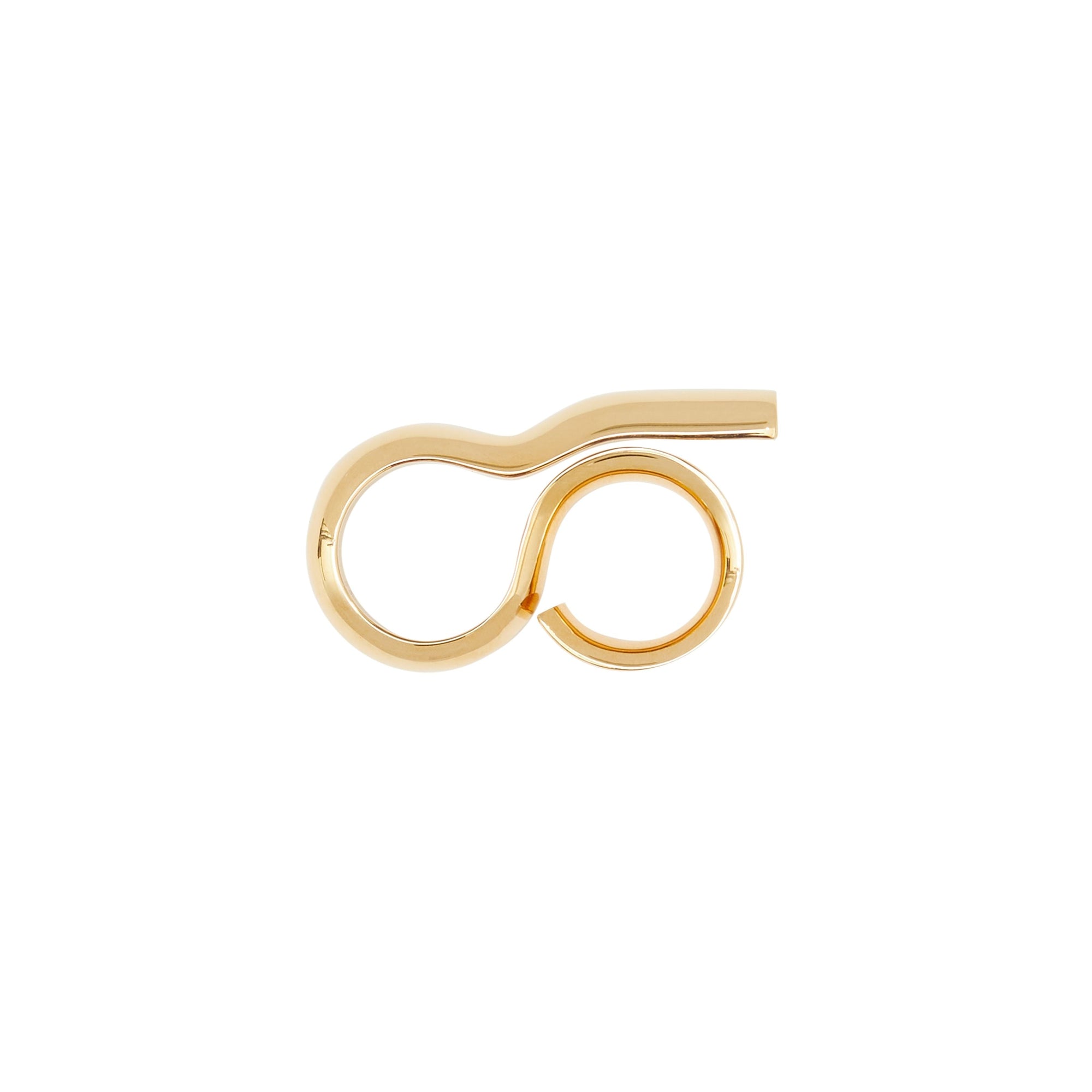 LIGHT GOLD Bague double plaquée or façon trou de serrure