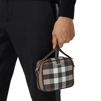 DARK BIRCH BROWN Sac à bandoulière en cuir check