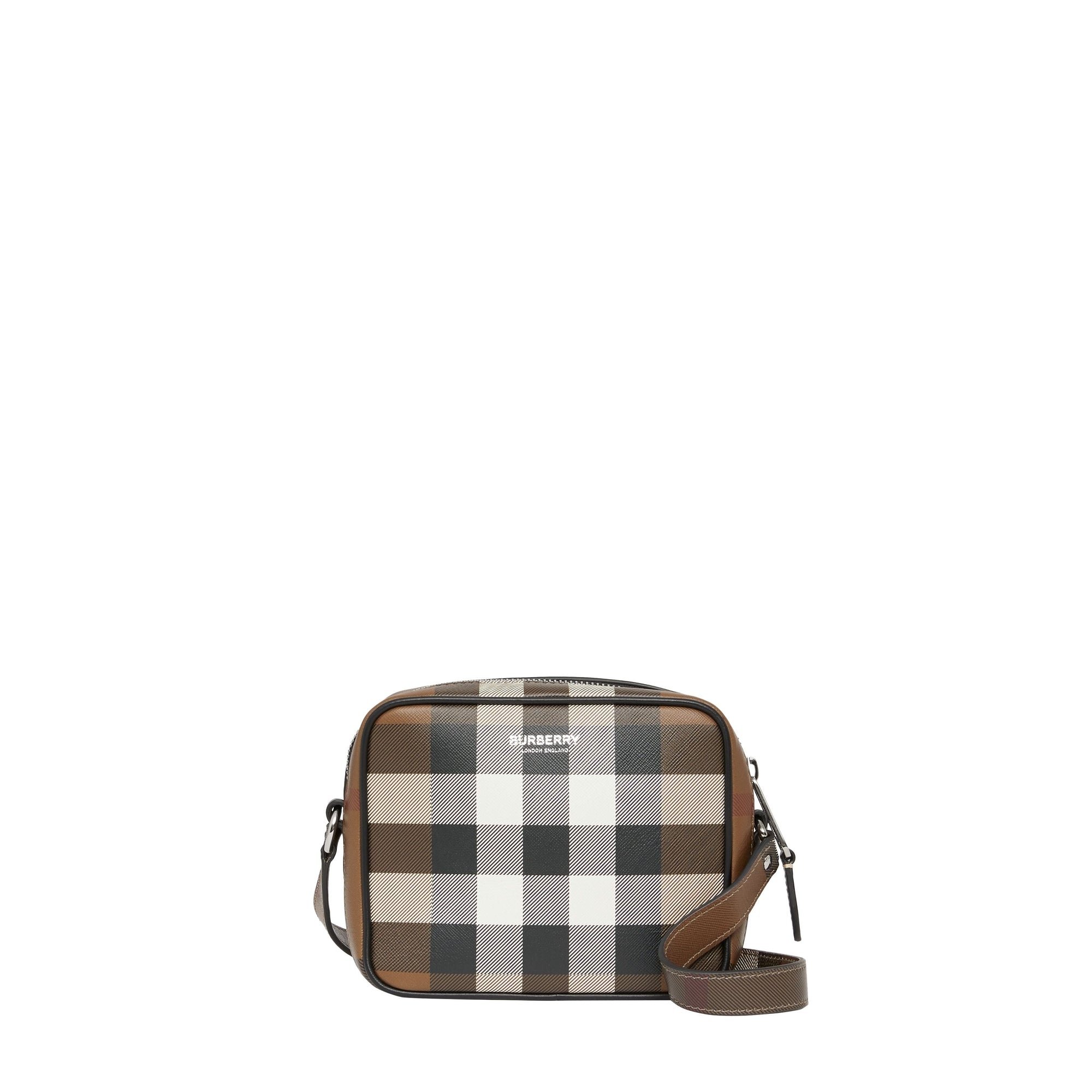 DARK BIRCH BROWN Sac à bandoulière en cuir check