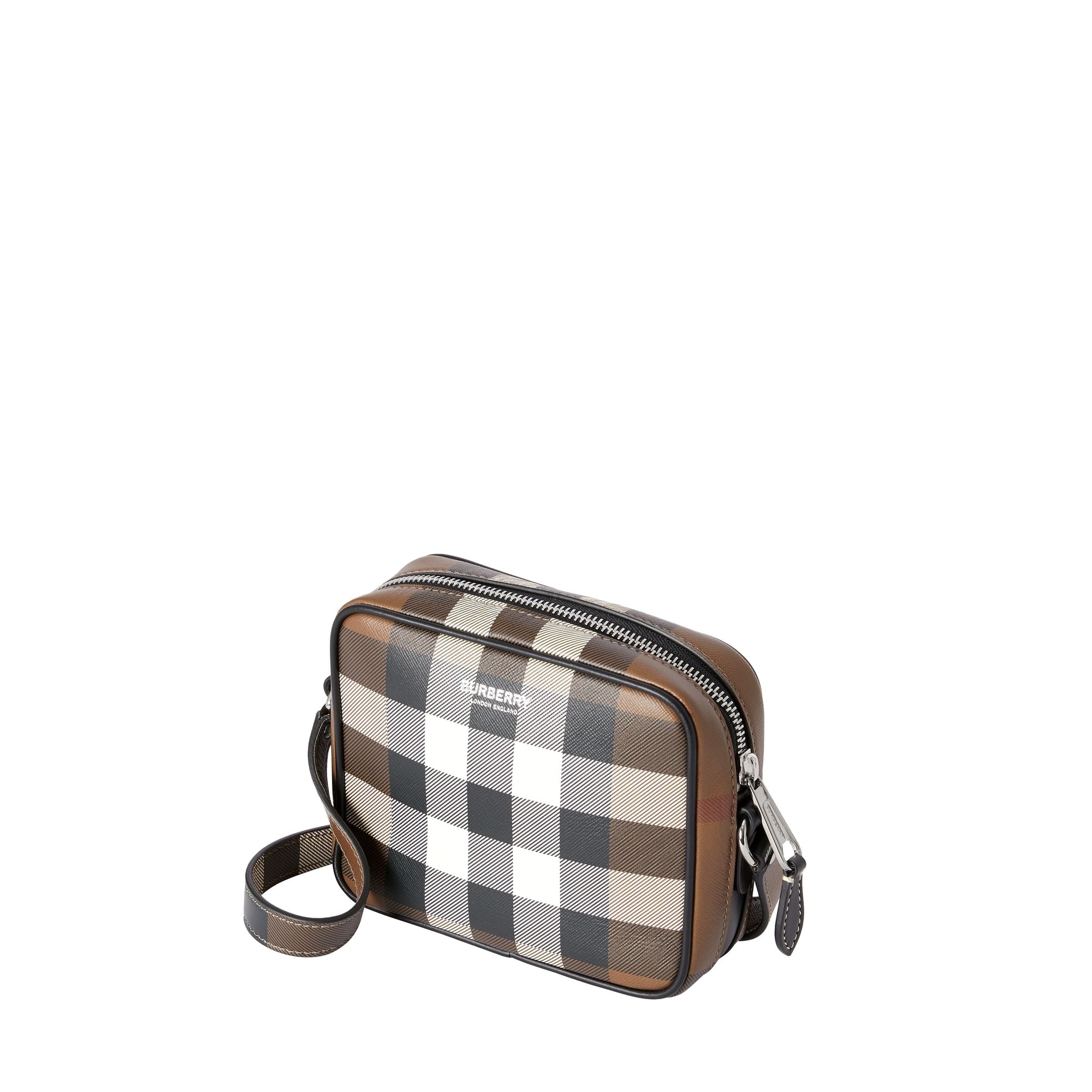DARK BIRCH BROWN Sac à bandoulière en cuir check