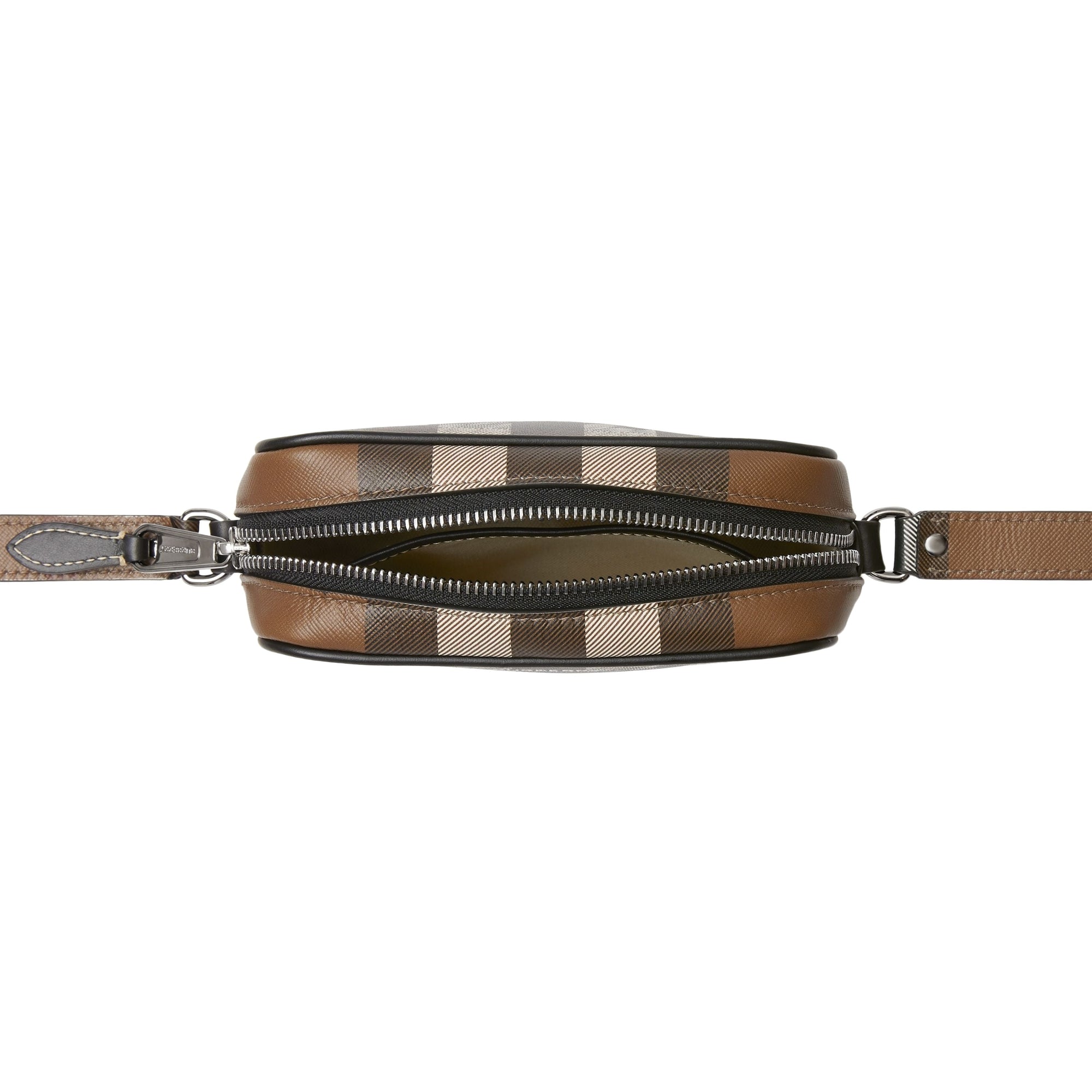 DARK BIRCH BROWN Sac à bandoulière en cuir check
