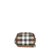 DARK BIRCH BROWN Sac à bandoulière en cuir check