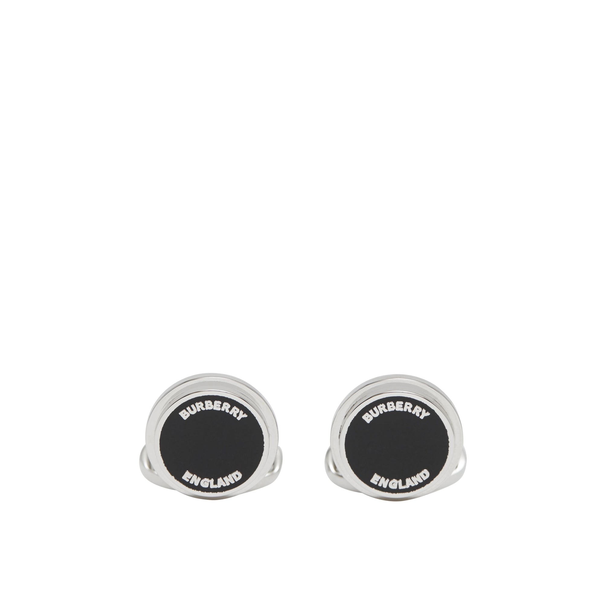 PALLADIO/BLACK Boutons de manchette plaqués palladium avec logo