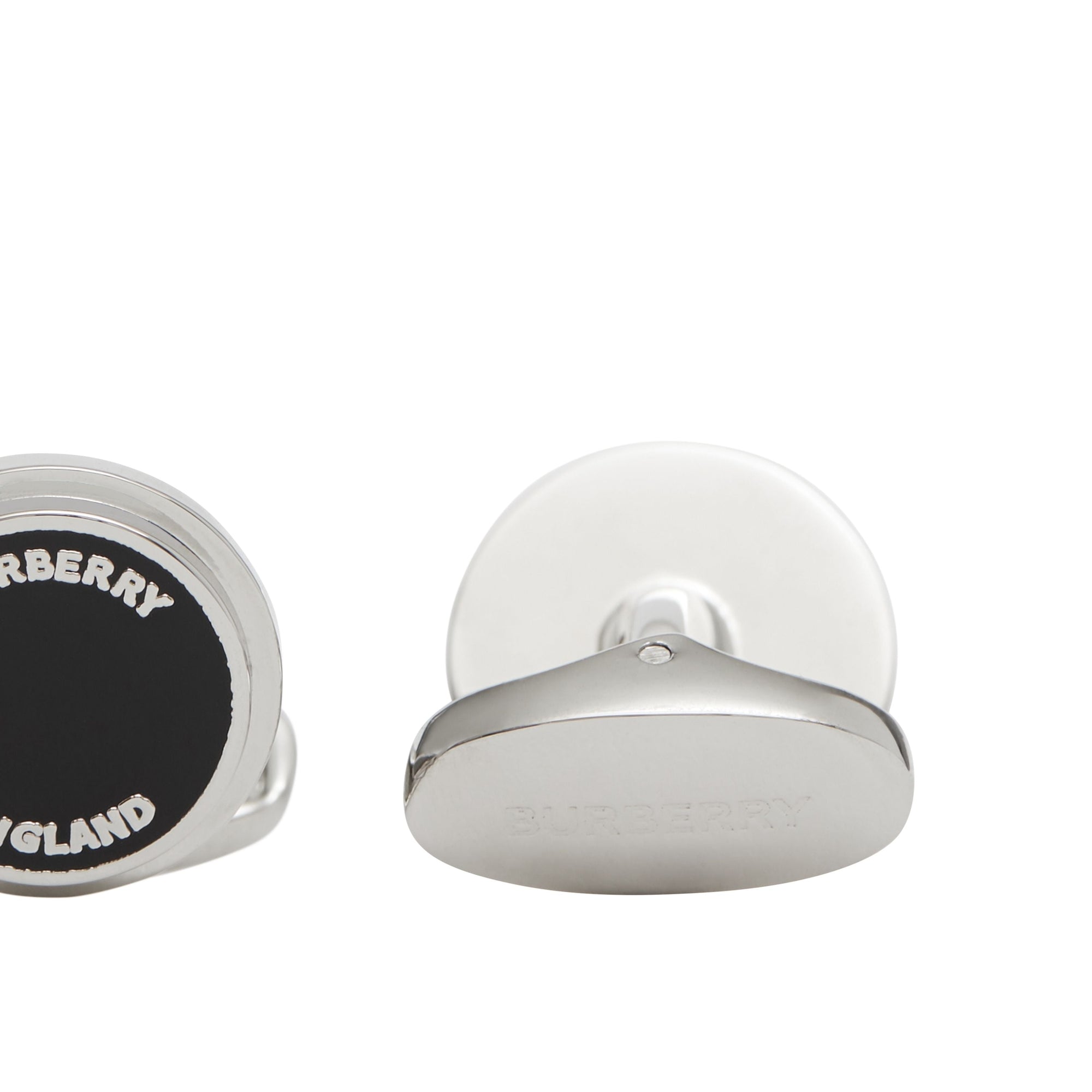 PALLADIO/BLACK Boutons de manchette plaqués palladium avec logo