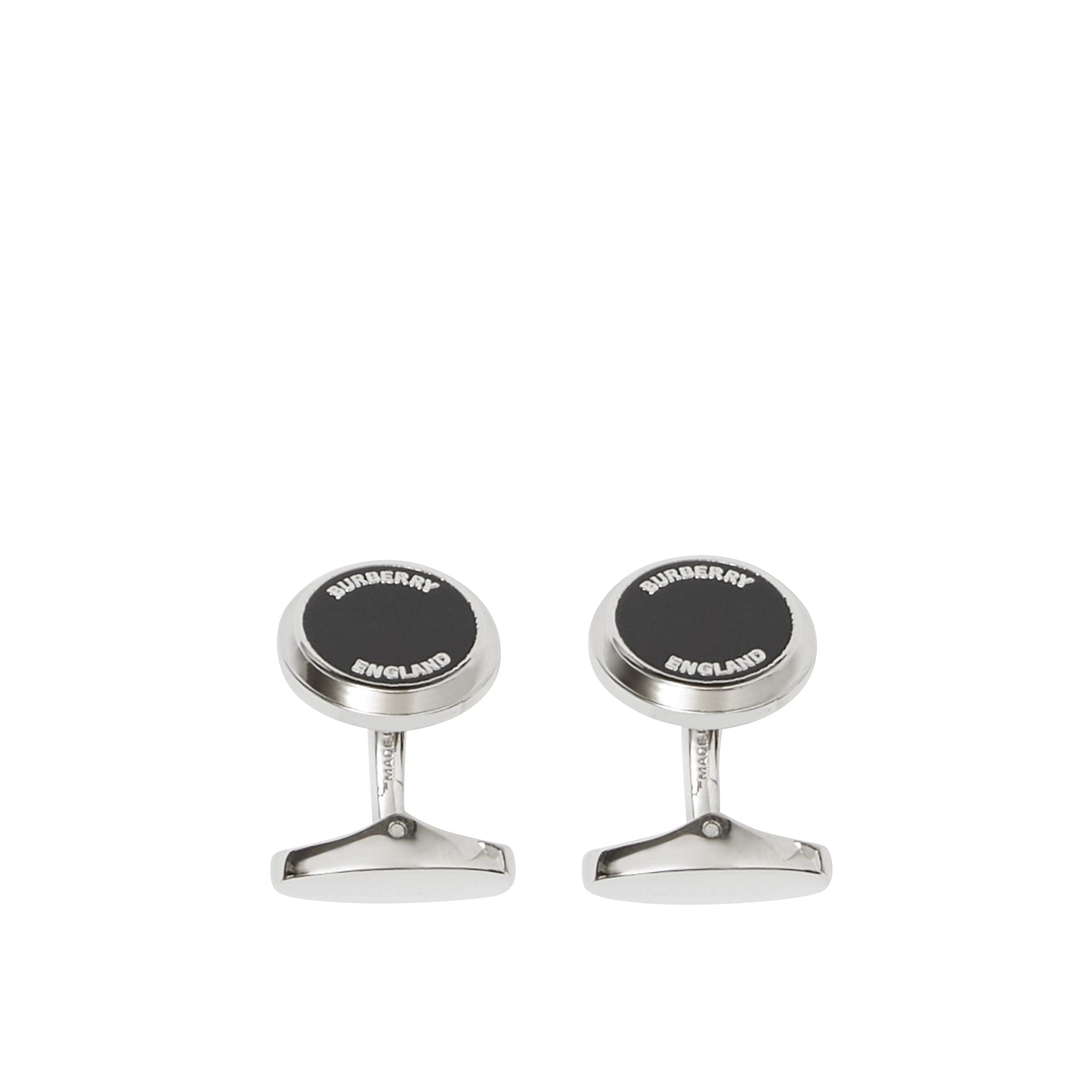 PALLADIO/BLACK Boutons de manchette plaqués palladium avec logo