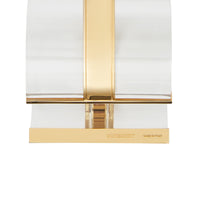 LIGHT GOLD/CRYSTAL Manchette cylindrique plaquée or et résine